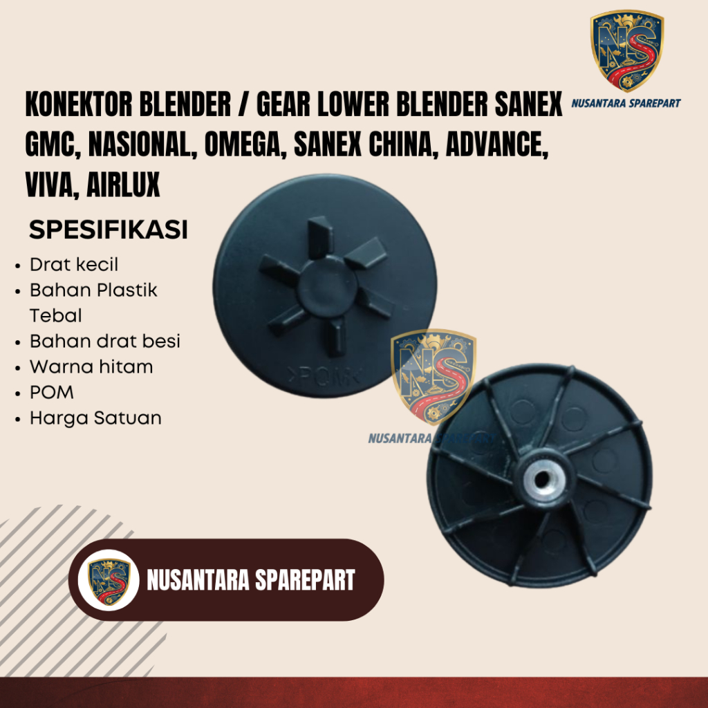 Konektor Blender / Gear Lower Blender Sanex Gmc, Nasional, Omega, Sanex China, Advance, Viva, Airlux