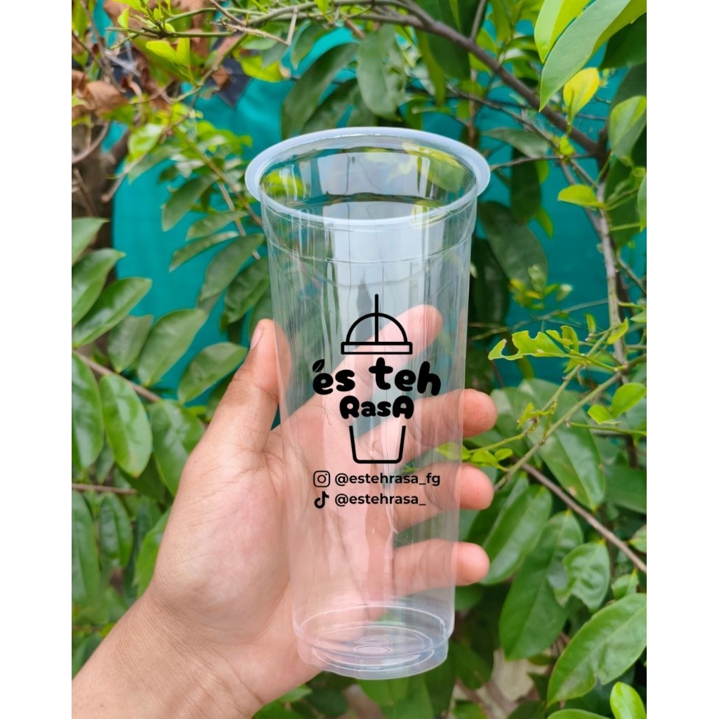Cup Plastik 22 Oz Slim 8 Gram  Premium Bisa Custom Sablon Logo | Gelas Minuman