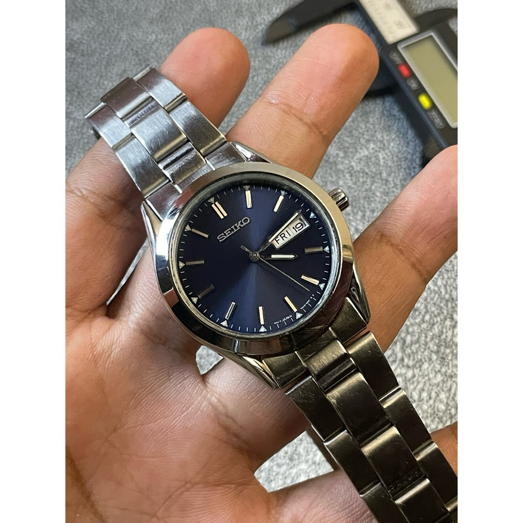 jam tangan seiko blue navy dial call 7n43