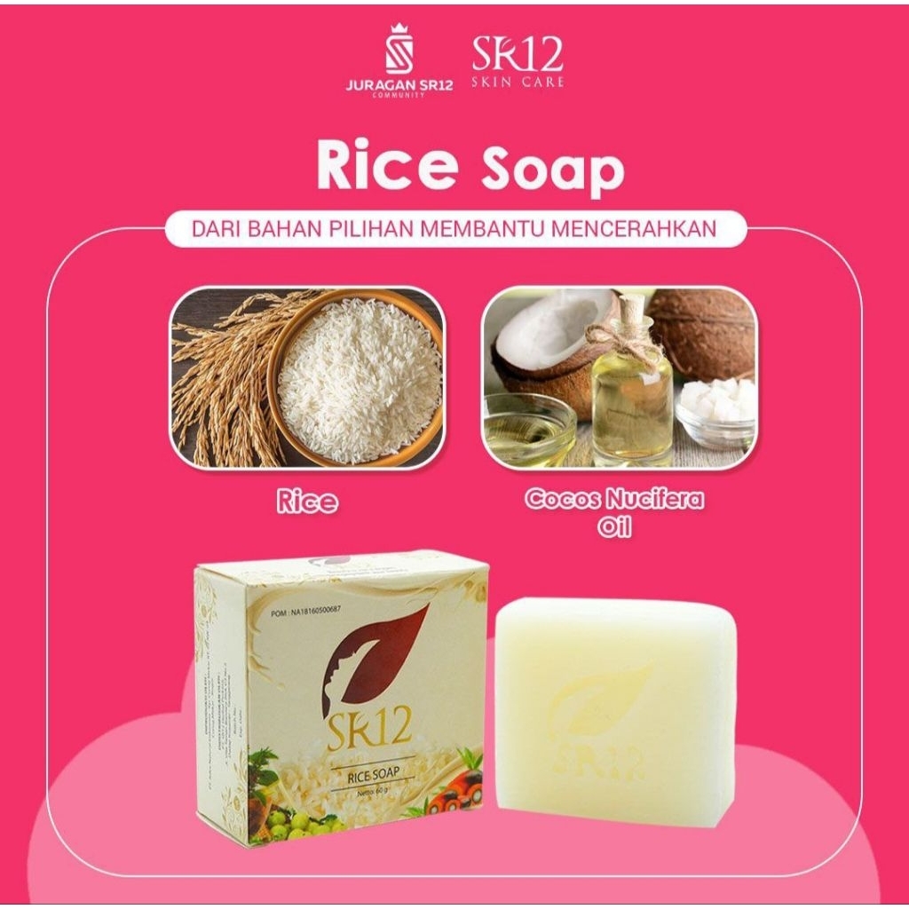 SR12 SABUN SABUN BERAS PENCERAH WAJAH SABUN JERAWAT PEMUTIH WAJAH SR12 SR12