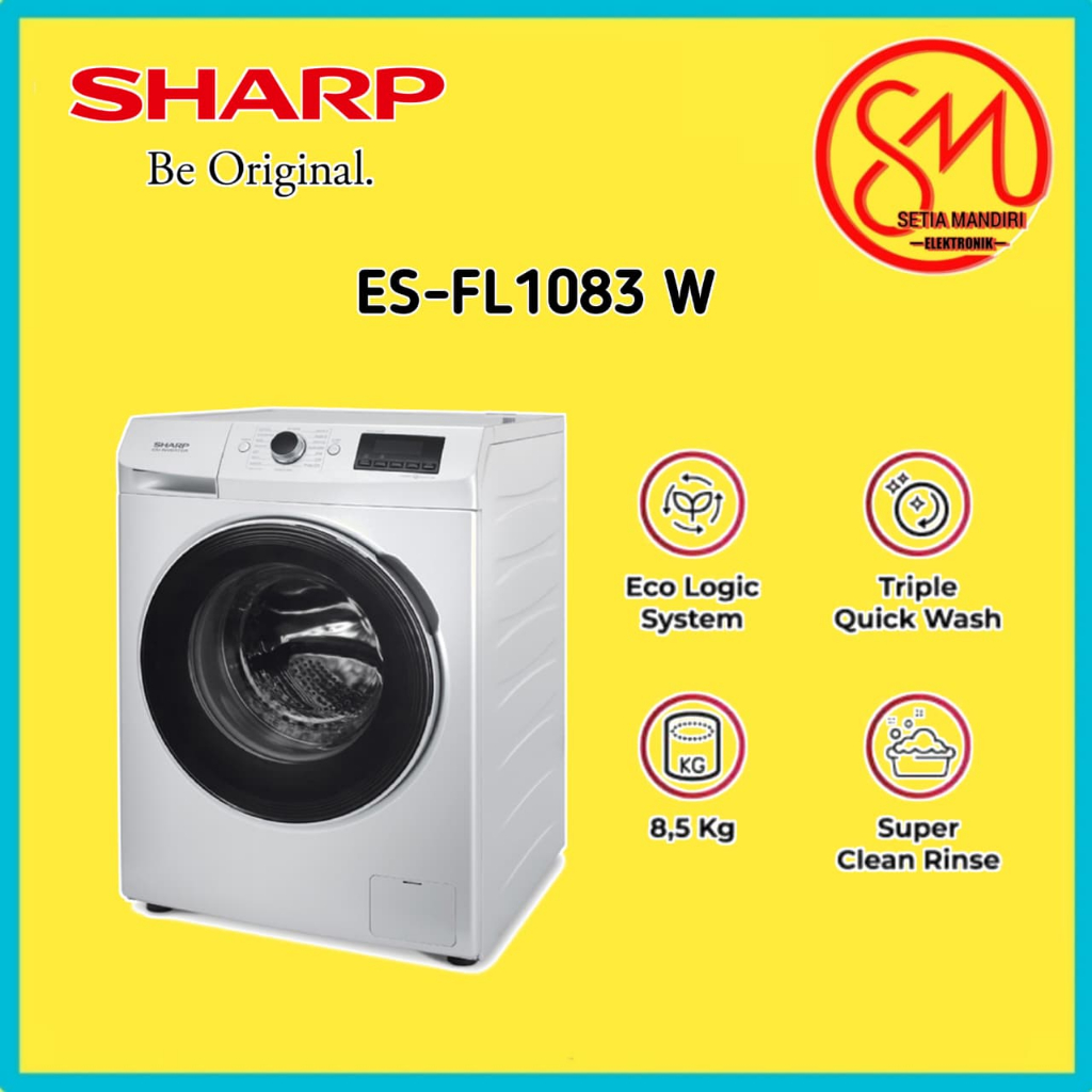Mesin cuci Sharp ES-FL1082BG / ES-FL1083W FRONT LOADING 8 KG 250 watt