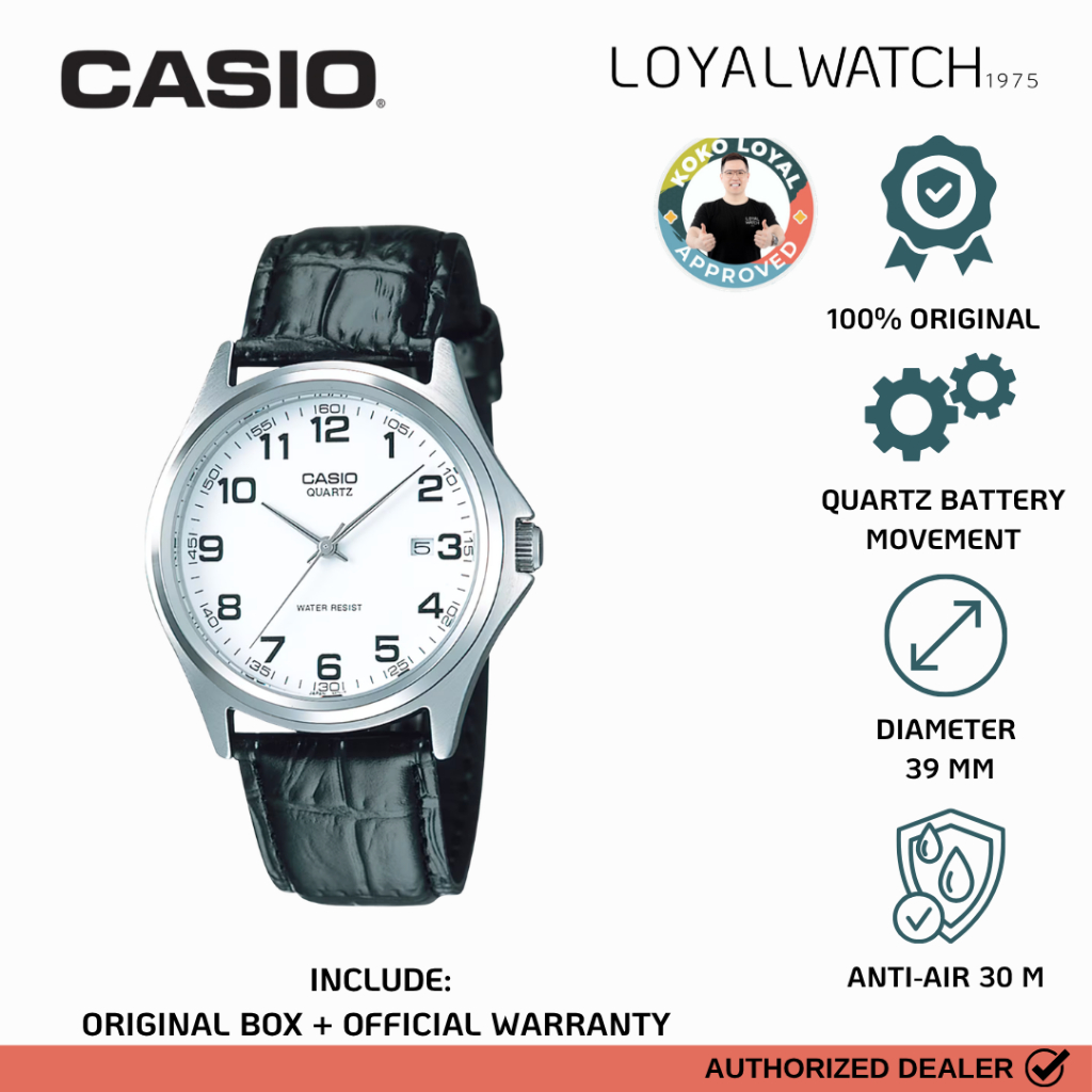Jam Tangan Casio General Pria MTP-1183E-7B Leather / Kulit Original Garansi Resmi