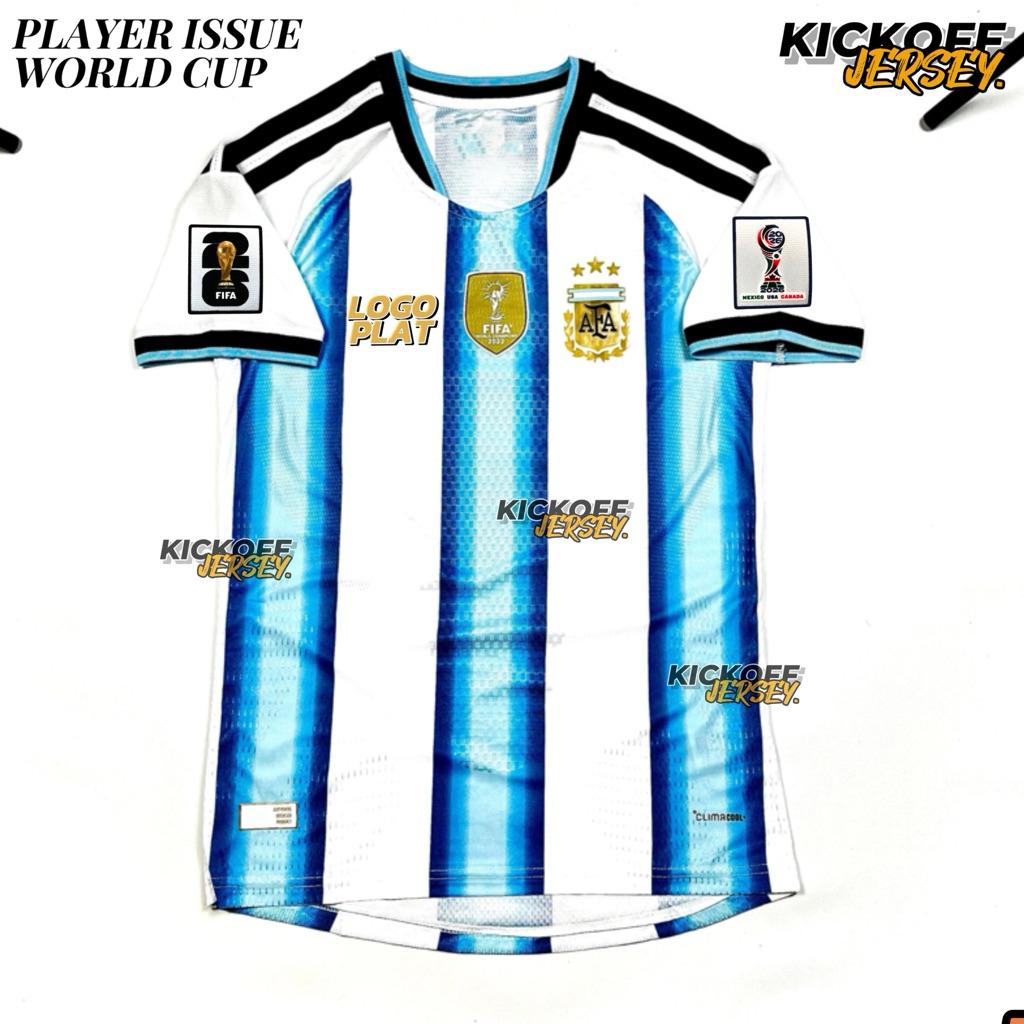 (PLAYER ISSUE) JERSEY PIALA DUNIA ARGENTINA HOME PI WORLD CUP 2026 2027 FULL PATCH 26/27
