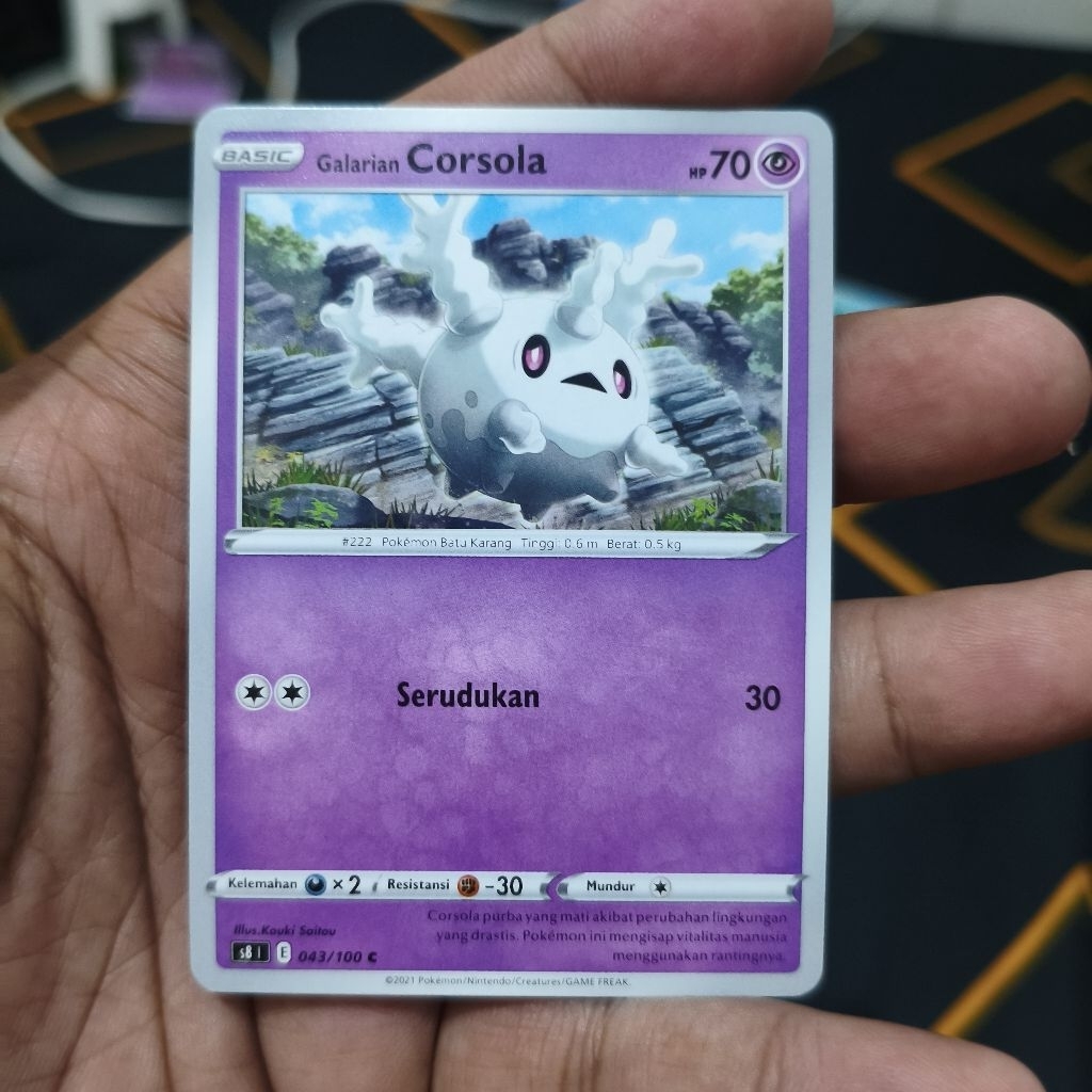 galarian corsola tcg pokemon / kartu pokemon
