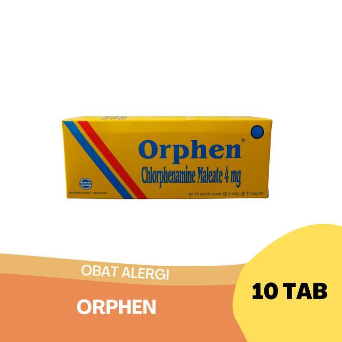 Orphen Obat Alergi Chlorphenamine Maleate 4mg 10 Tablet Kemasan Kuning