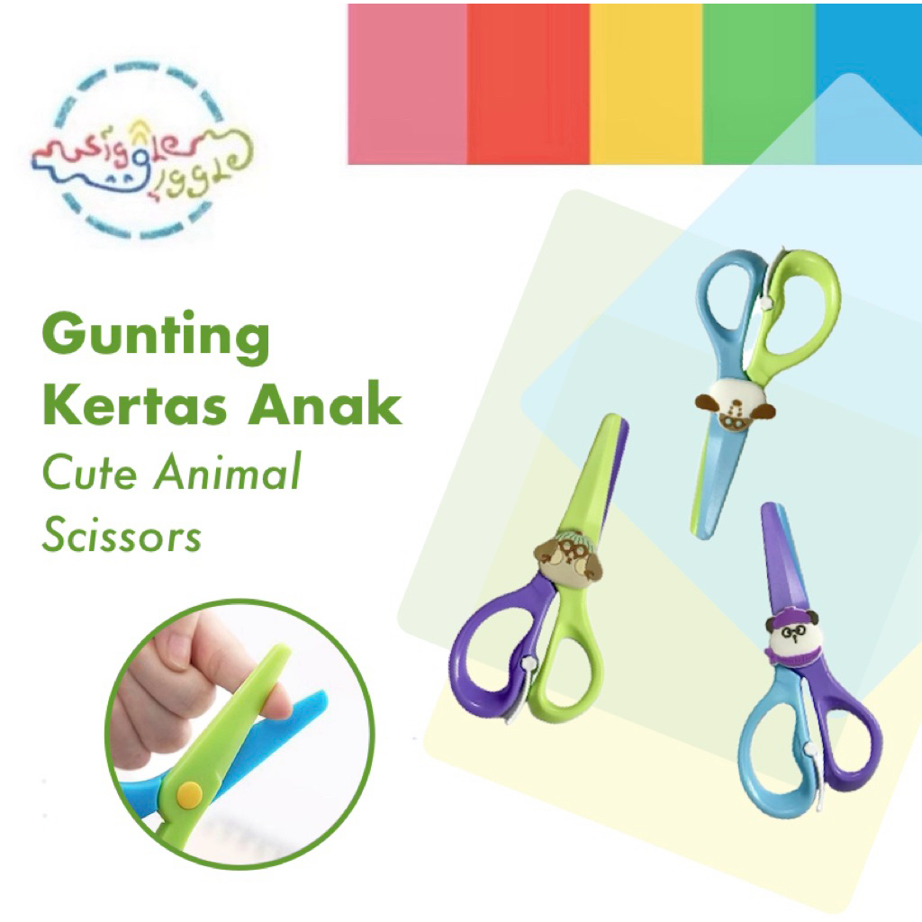 Wiggle.Giggle Gunting Kertas Anak / Cute Animal Scissors Children Safe