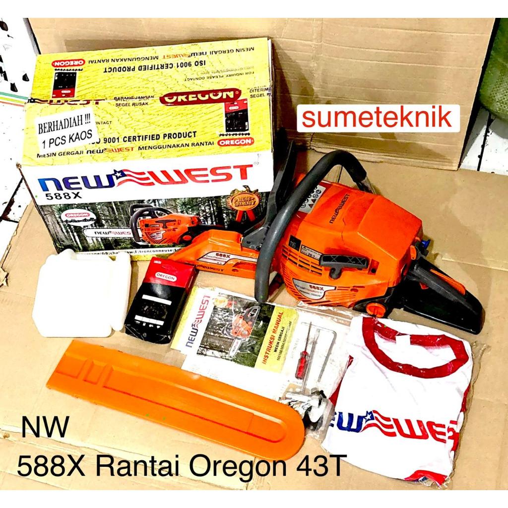 Chainsaw New West 588X Rantai Oregon 43T Mesin Gergaji Kayu New West  588 X (Tanpa Bar)