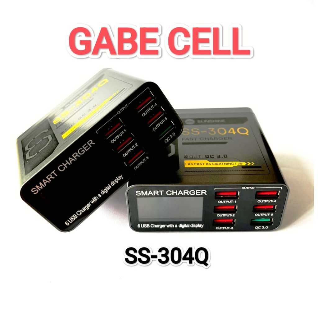 ADAPTOR USB CHARGER SUNSHINE SS-304Q 6 PORT DIGITAL