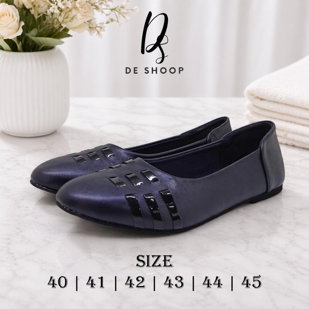 DeShoop | Rebecca | Sepatu Flat Kantoran Wanita Ukuran Jumbo | Ready 40 41 42 43 44 45 | FlatShoes E