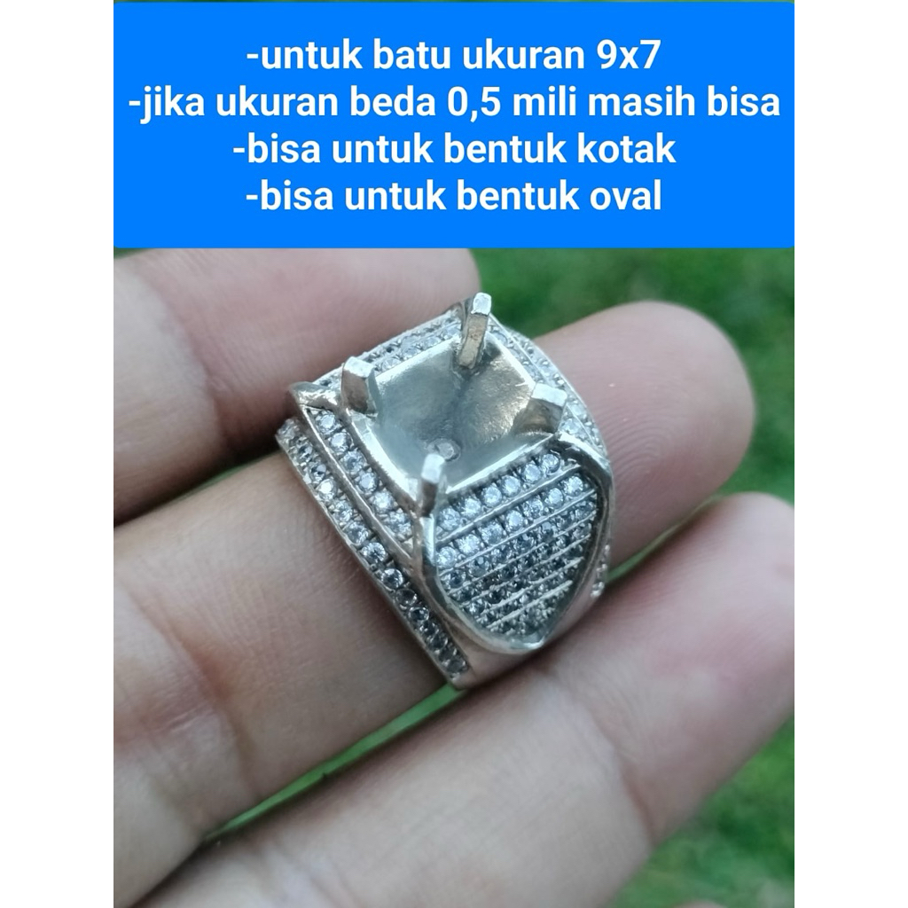 Ring Alpaka Super asli microsetting