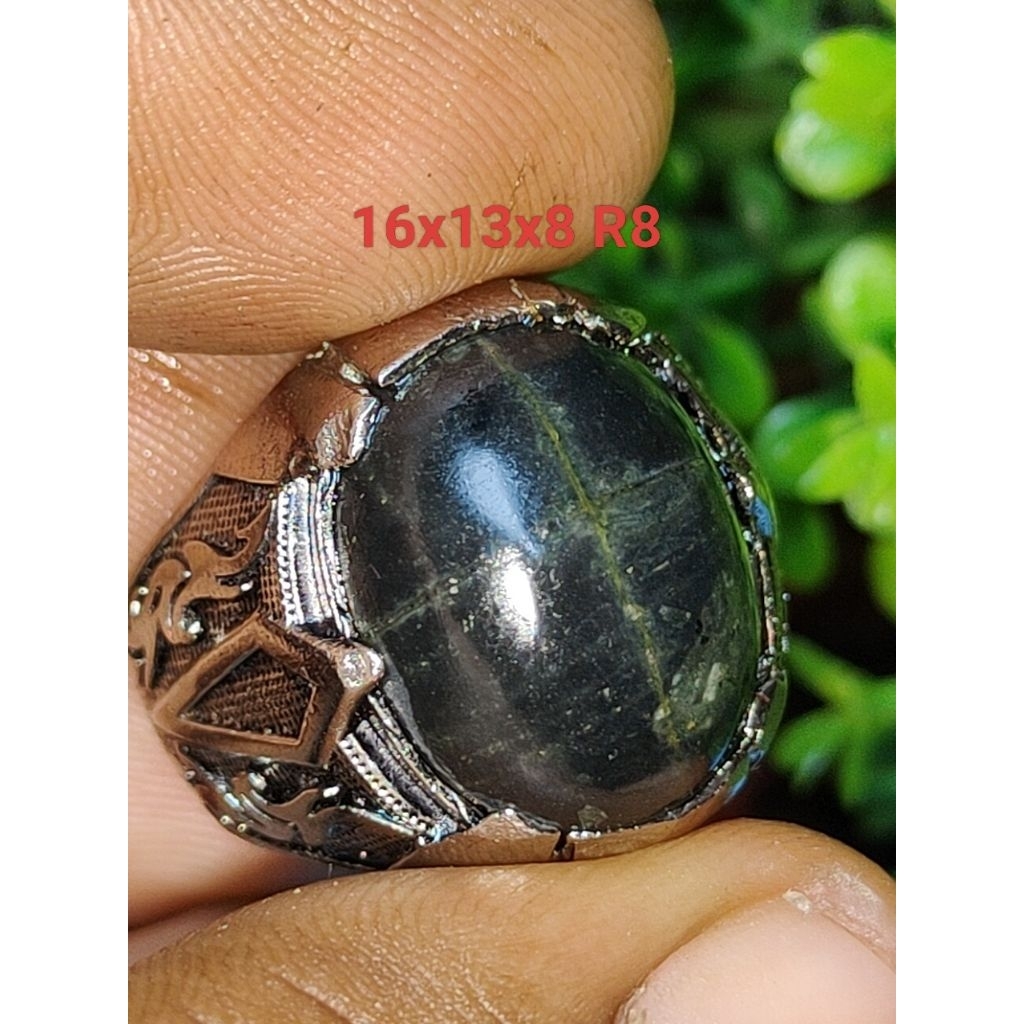 cincin batu akik tapak jalak lumut badar besi lengket magnet asli nagural alam
