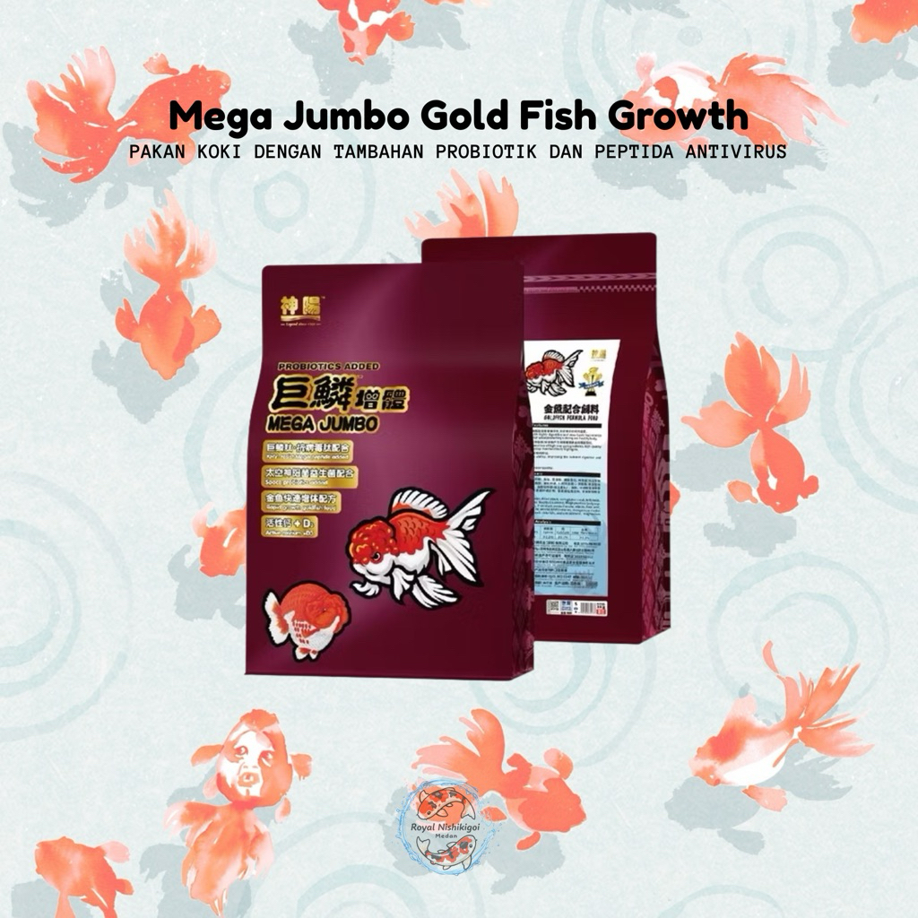 Mega Jumbo Goldfish Food Pelet Mas Koki Growth