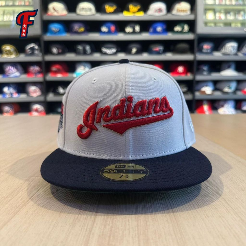 Topi New Era MLB Cleveland Indians Jacobs Field Patch 59FIFTY Baseball Fitted Hat Original