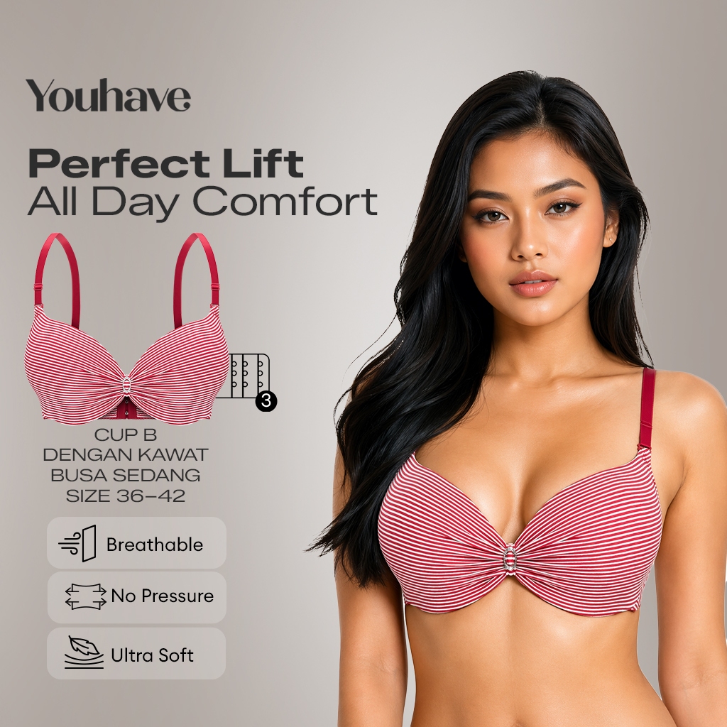 You've ( YouHave ) BH Wanita Bra Kawat Beha Be Ha Busa Sedang Kutang Pakaian Dalam Wanita 100136