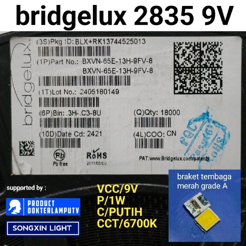 LED SMD 2835 9V 150MA  UNTUK LAMPU PHILIPS OSRAM PANASONIC DLL RZX
