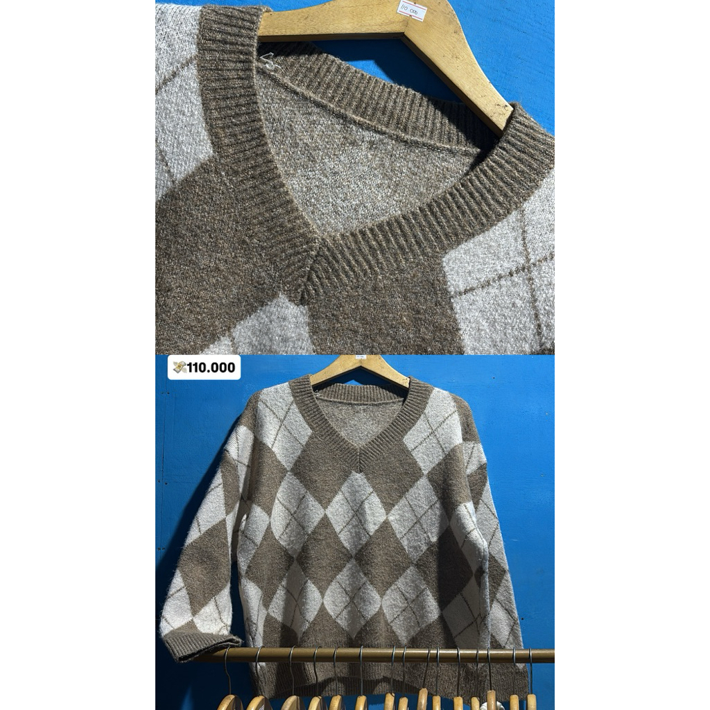 sweater ketupat coklat