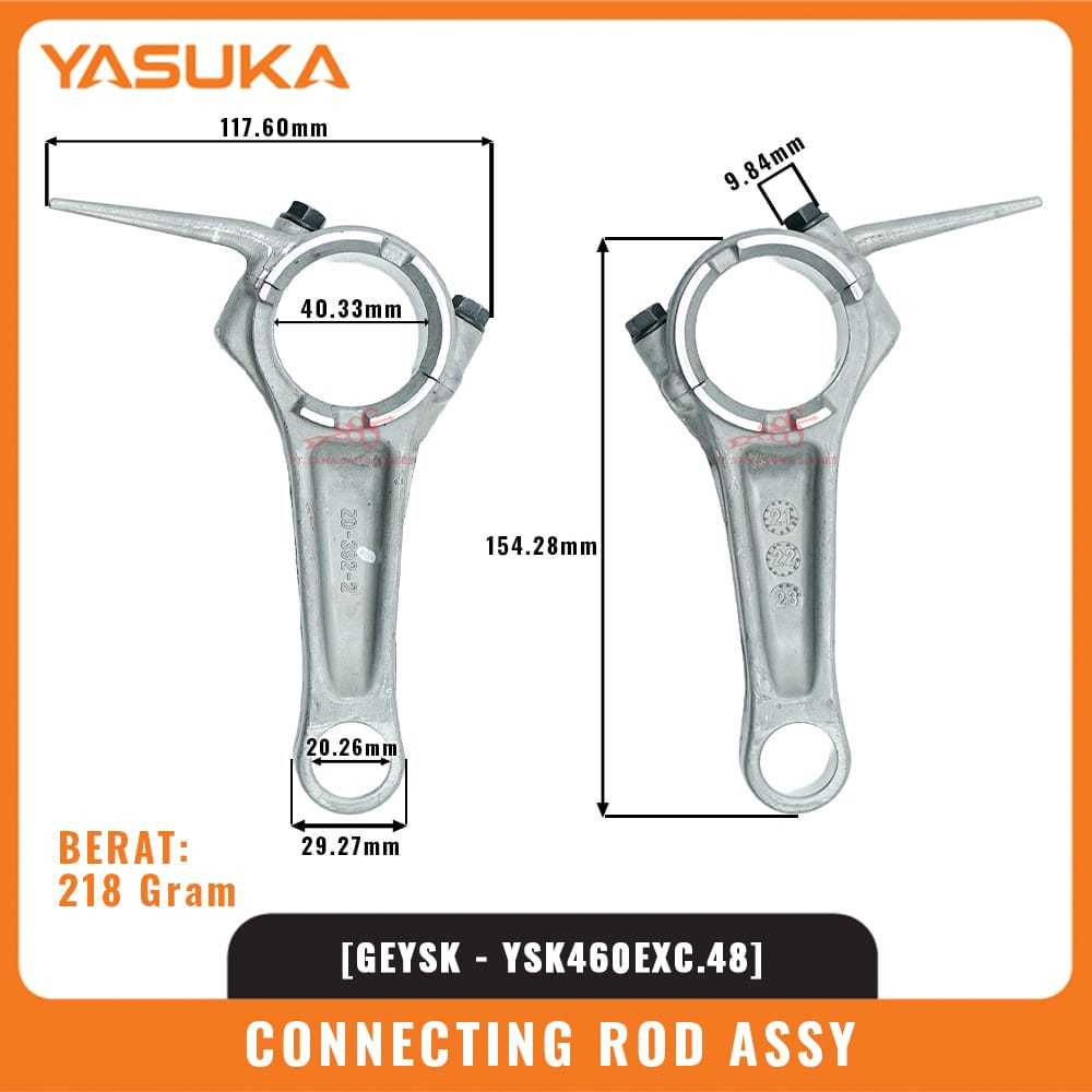 CONNECTING ROD ASSY YASUKA GX 460 EXCELENT | STANG SEHER 460 EXCELENT | SPAREPART MESIN BENSIN