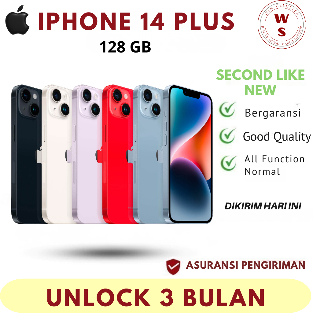 iPhone 14 Plus RAM 128GB Inter Second | Garansi Aman No Minus Siap Pakai