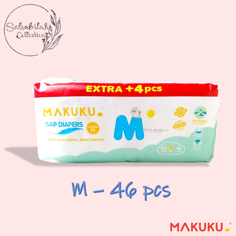 Pampers Makuku Sap Diapers Comfort Fit M-42 L-40 XL-38