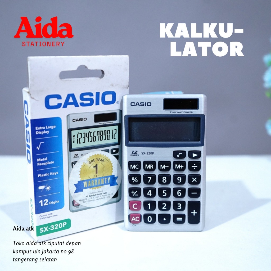 KALKULATOR CASIO 12 DIGIT SX-320P ORIGINAL