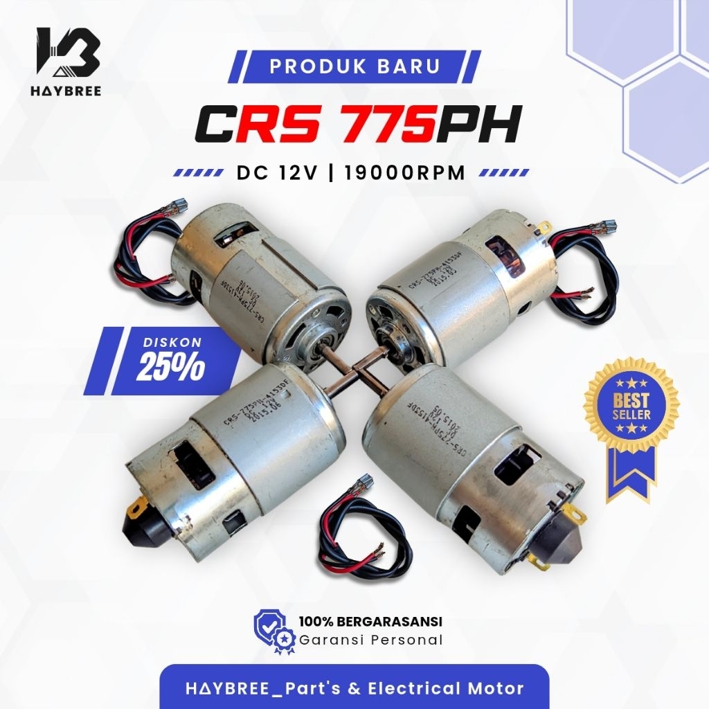 Dinamo DC Motor RS-775 12V 19000Rpm High Speed Quality Double Ball Bearing