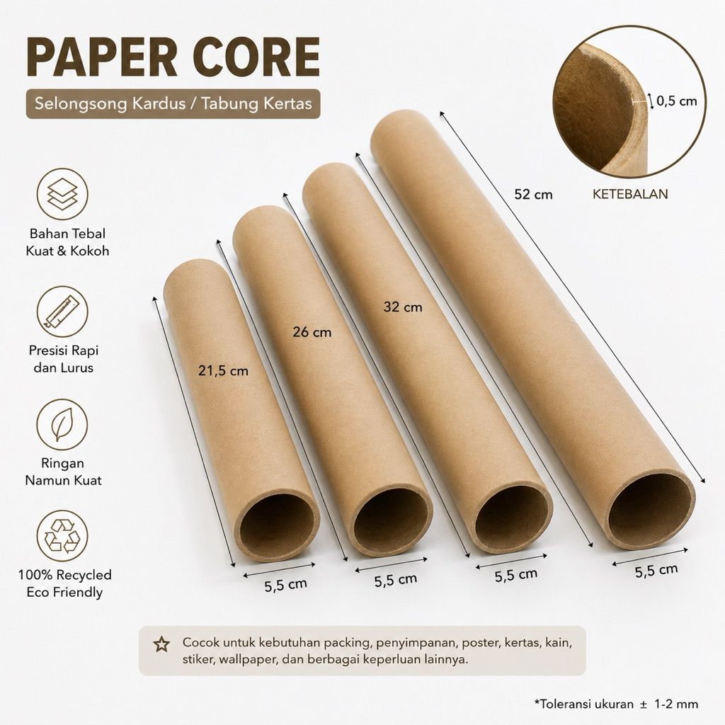 PAPER CORE / PAPER TUBE / SELONGSONG PACKING / PACKING TABUNG / KARTON BULAT