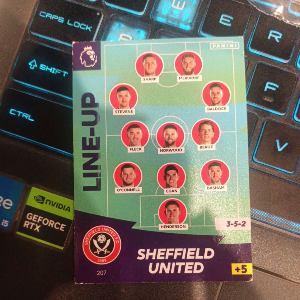 kartu bola panini xl adrenalyn epl 2020/2021 Sheffield United