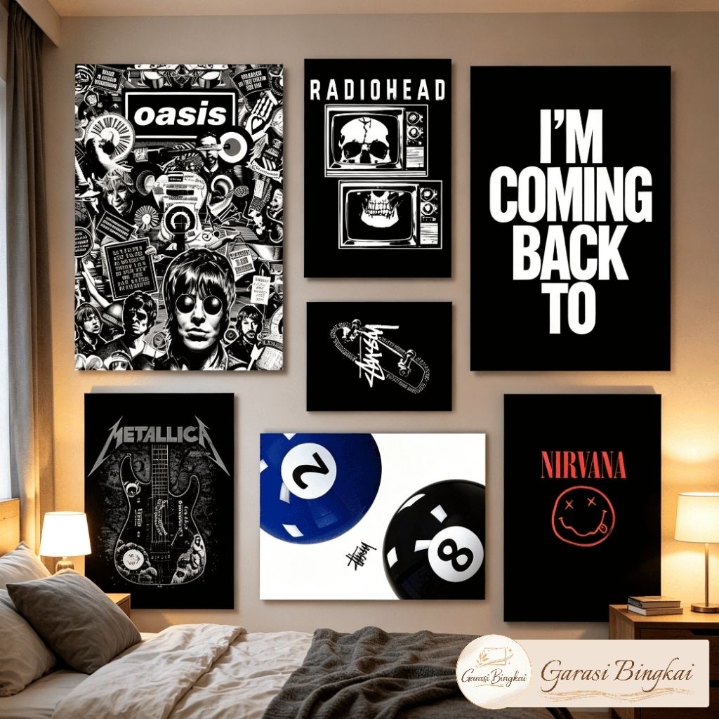 Poster Kayu MDF Wall Decor Aesthetic Band Rock Punk Vintage Hiasan Dinding Kamar Tidur Ruang Tamu Pa