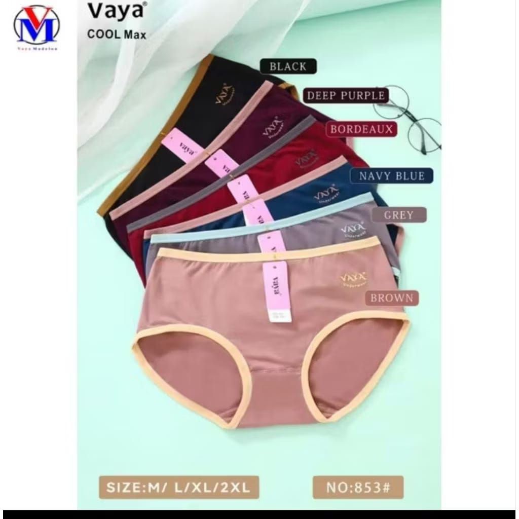 VAYA (12PCS) / 1 LUSIN CELANA DALAM WANITA TYPE ART 853 VAYA SOFT ORIGINAL / KOLOR CEWEK