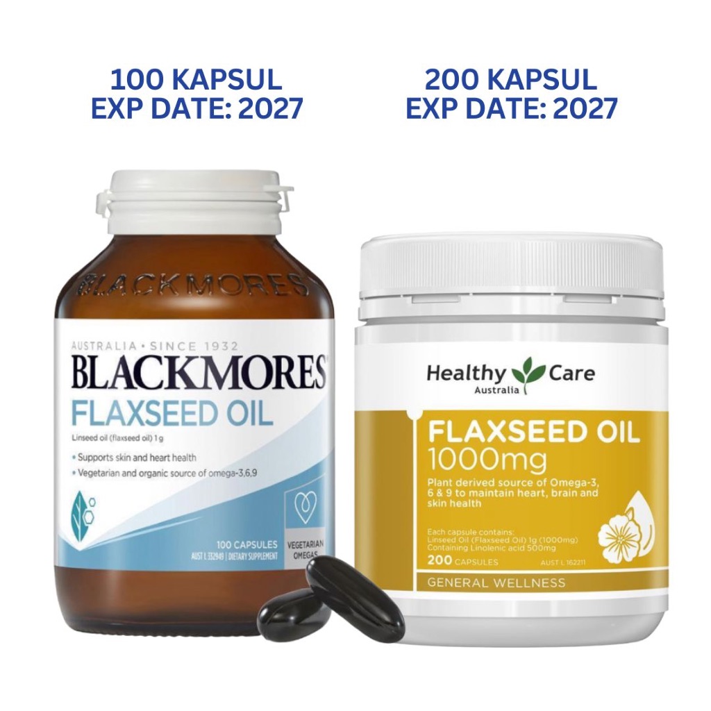 Blackmores Flaxseed Oil 1000mg 100 Capsules (Vegetarian Omega 3 6 9)