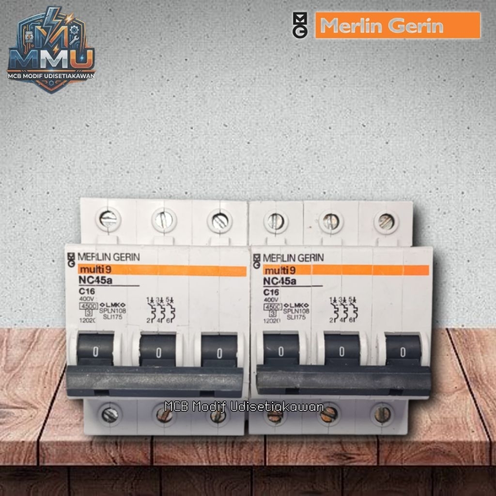 MCB Merlin Gerin 3 Phase second original di jamin normal