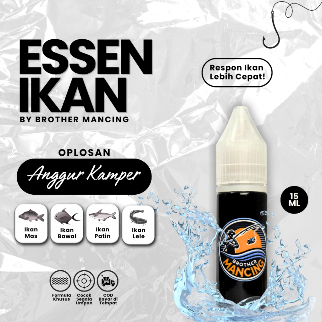 Esen Oplosan Anggur Kamper Brother Mancing Ikan Mas Lele Patin Bawal 15ml