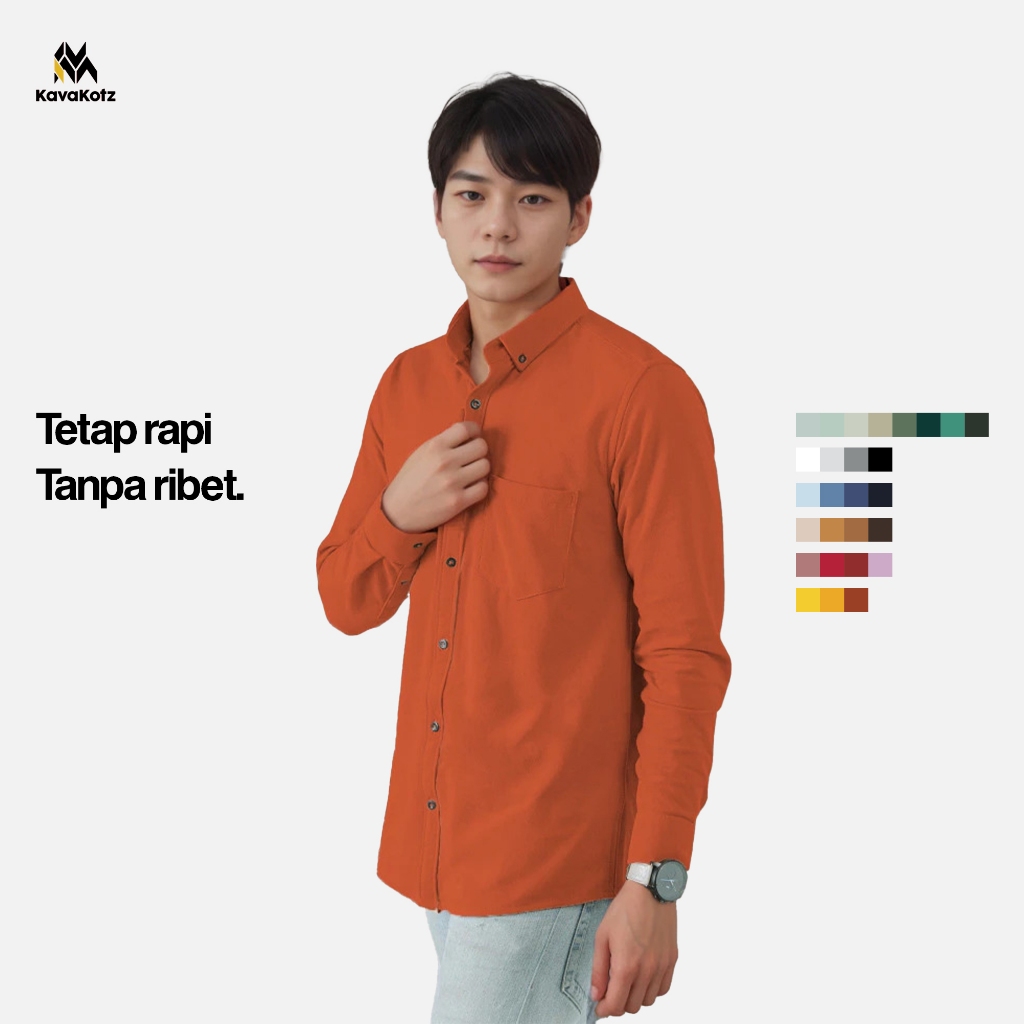KAVAKOTZ - Noir Kemeja Panjang Pria | Orange
