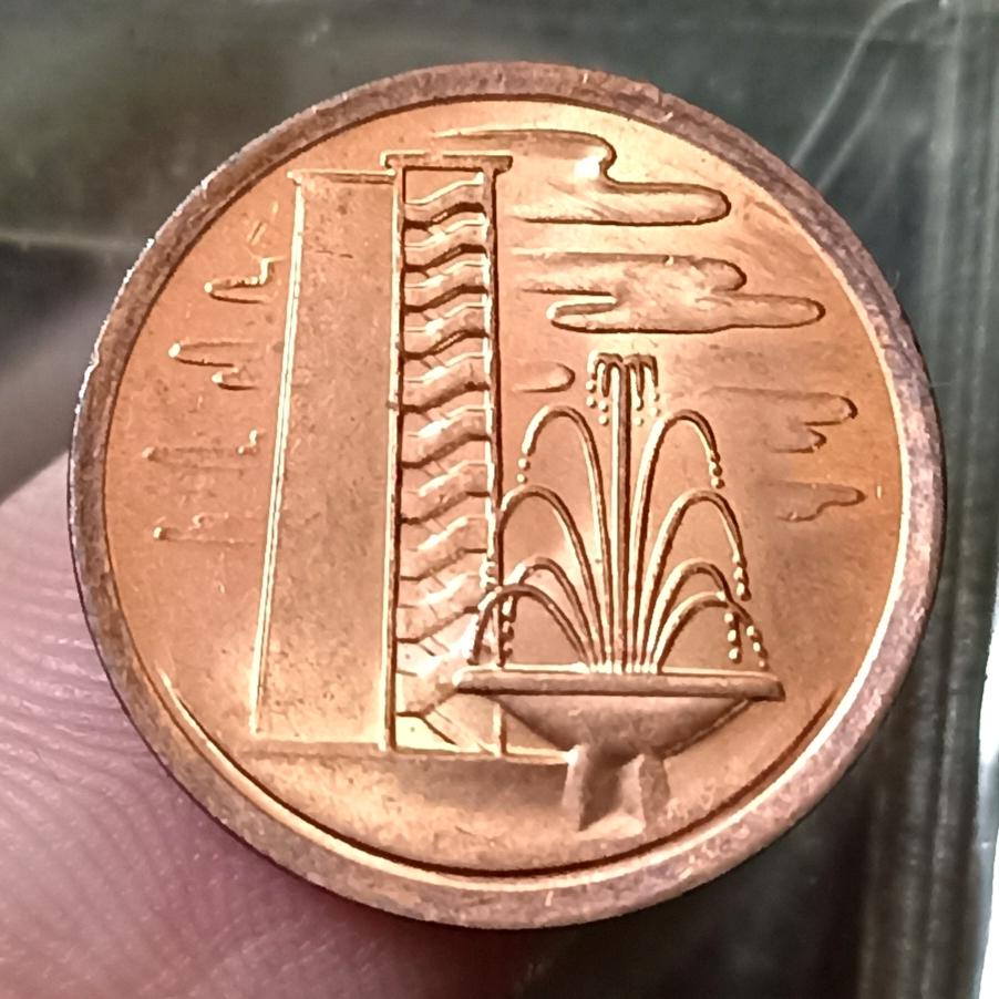 Koin Kuno Singapore 1 Cent Tahun 1980
