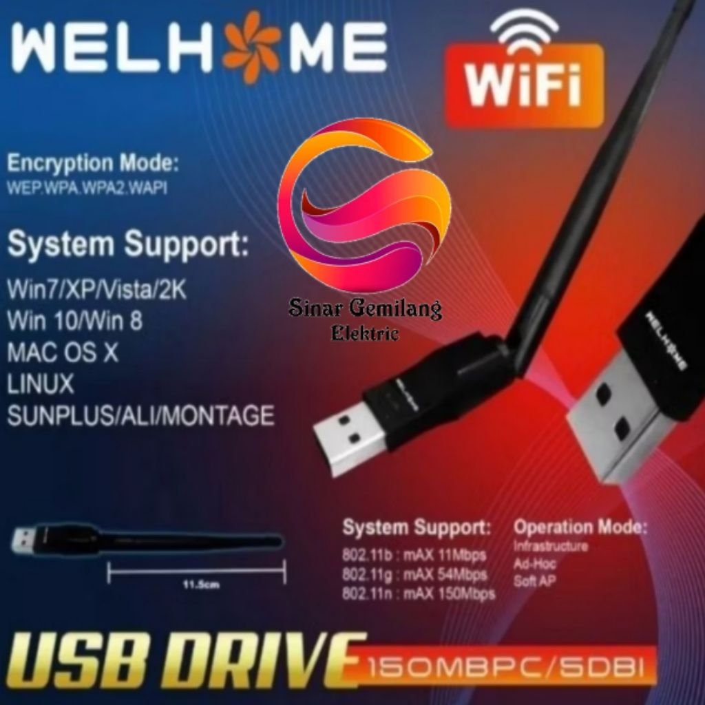 Dongle Wifi Welhome / Usb Adaptor Dongle Digital Parabola Receiver HD WELHOME Murah