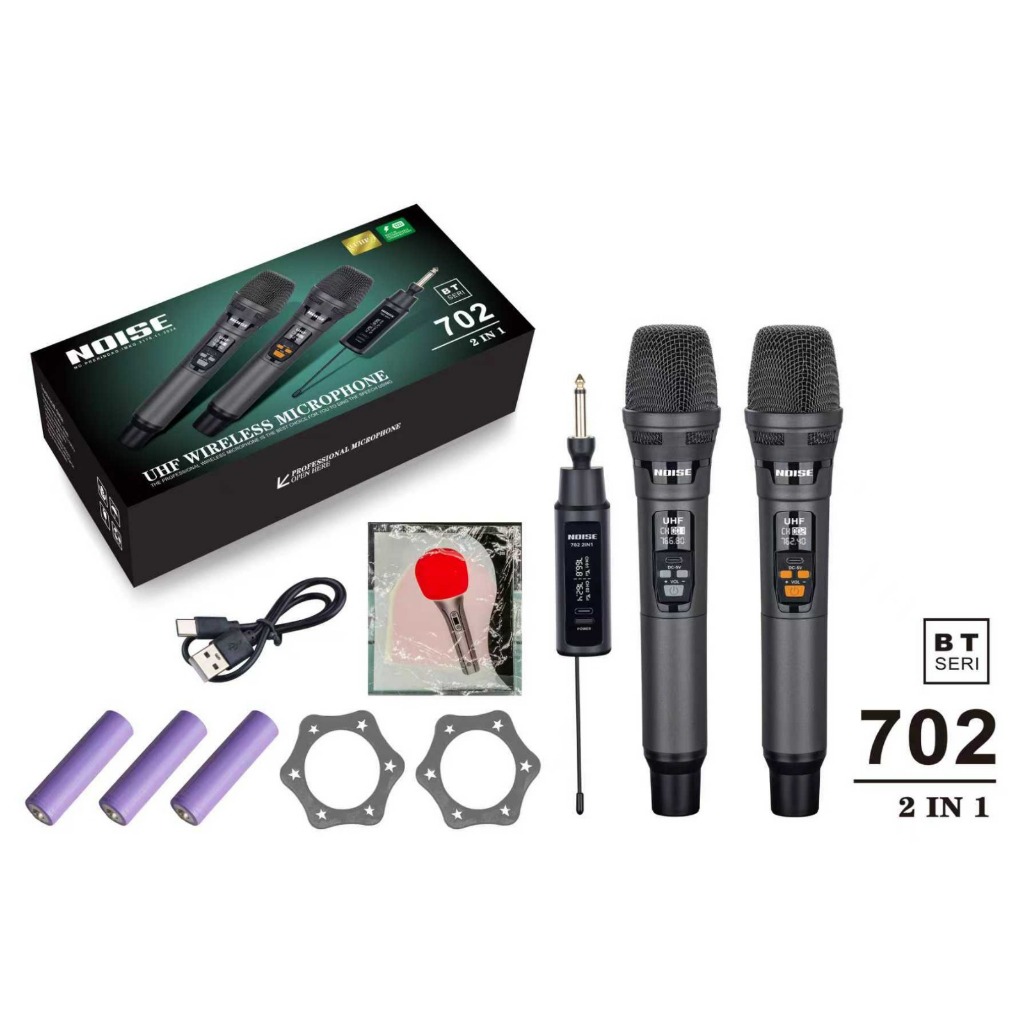 MIC WIRELESS BT-702 2in1 NOISE, NOISE MICROPHONE WIRELESS BT702, MIC CAS WIRELESS BT702