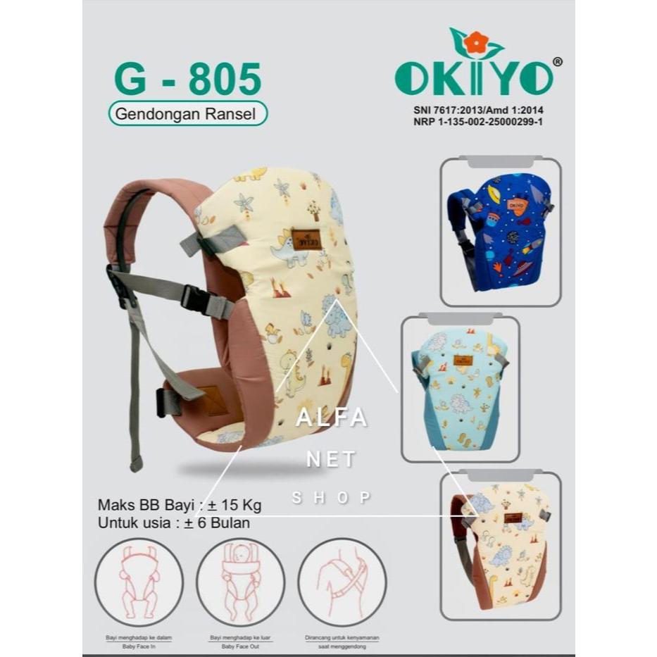 Gendongan Depan Okiyo Ransel anak bayi - motif