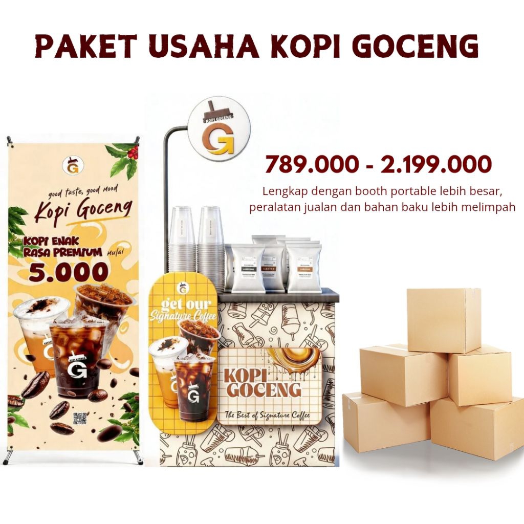 PAKET USAHA MINUMAN KEKINIAN KOPI GOCENG (FRANCHISE MINUMAN KOPI HITS 2026 - 2027)