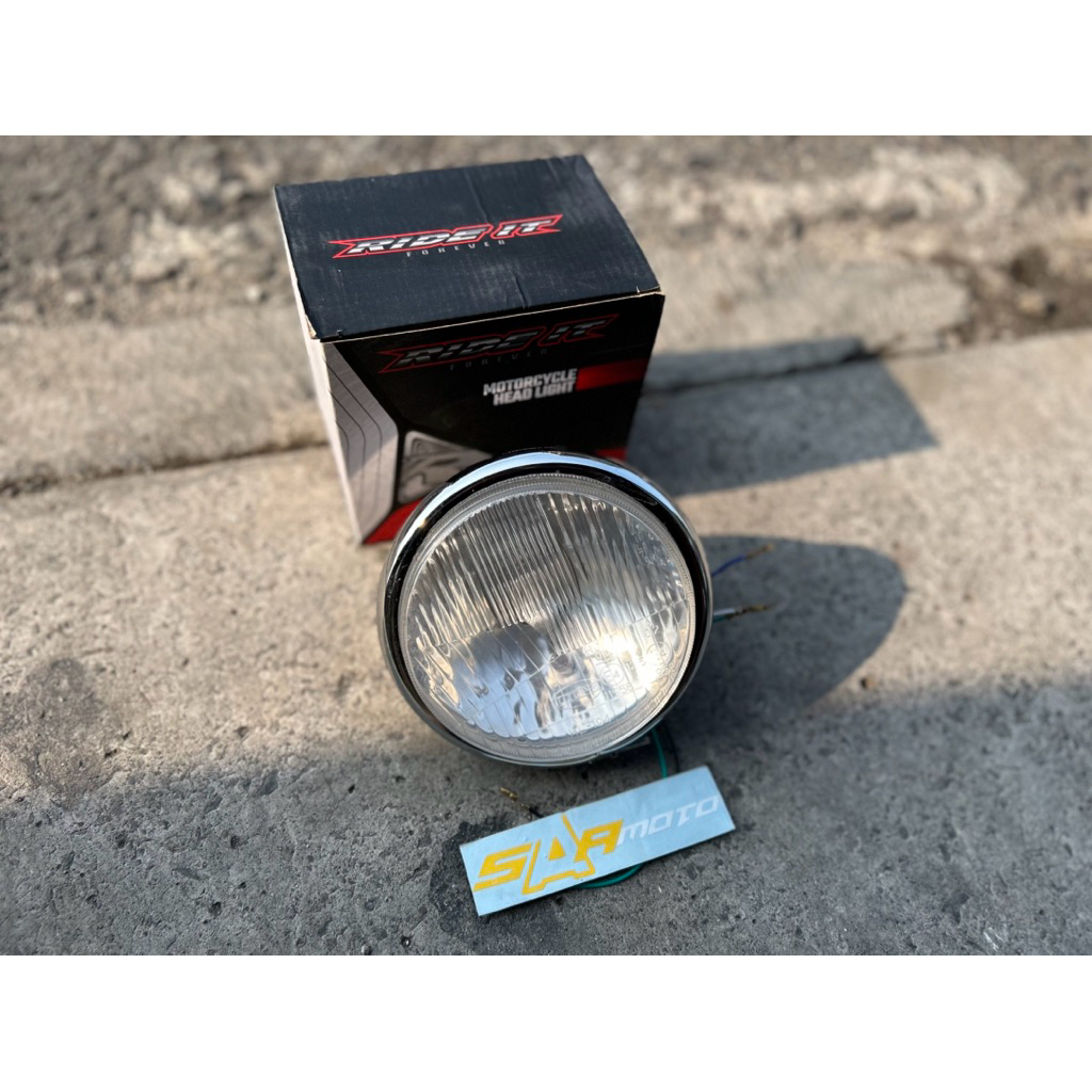 lampu pesek harley ride it bohlam led lampu depan cb 100 ride it kaca datar autopal