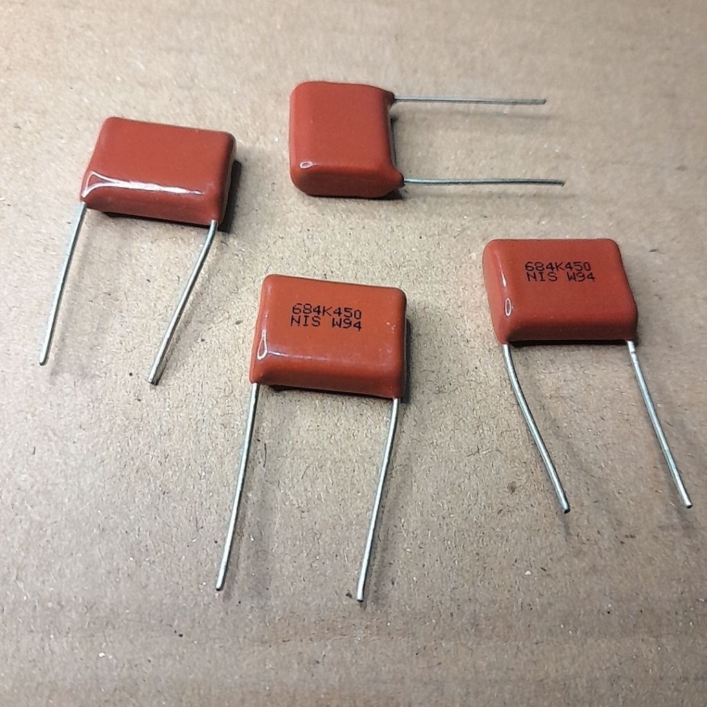 Kapasitor milar 684 450v 680nf 684K 450v ORIGINAL nissei JARAK KAKI 1,5CM 1PCS