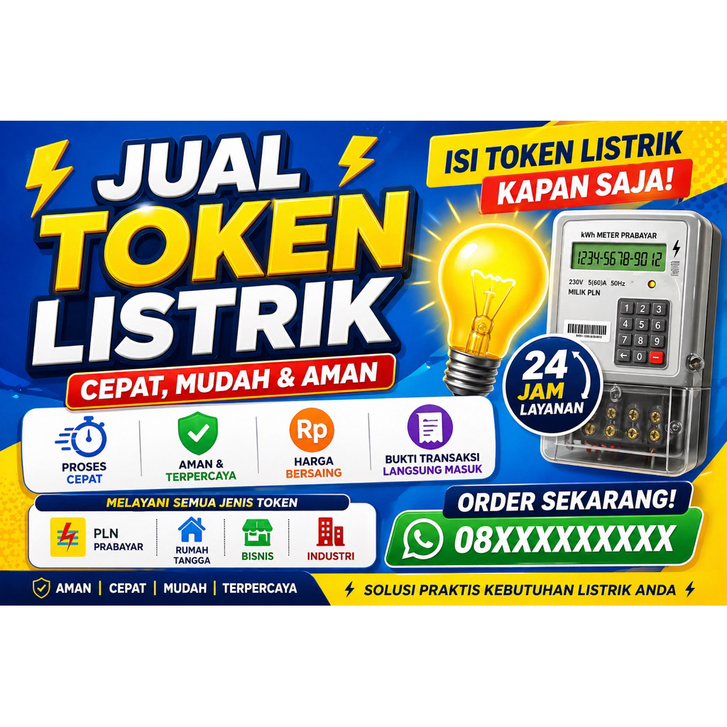 Token Listrik PLN Murah 20 ribu s/d 50 ribu langsung dikirim