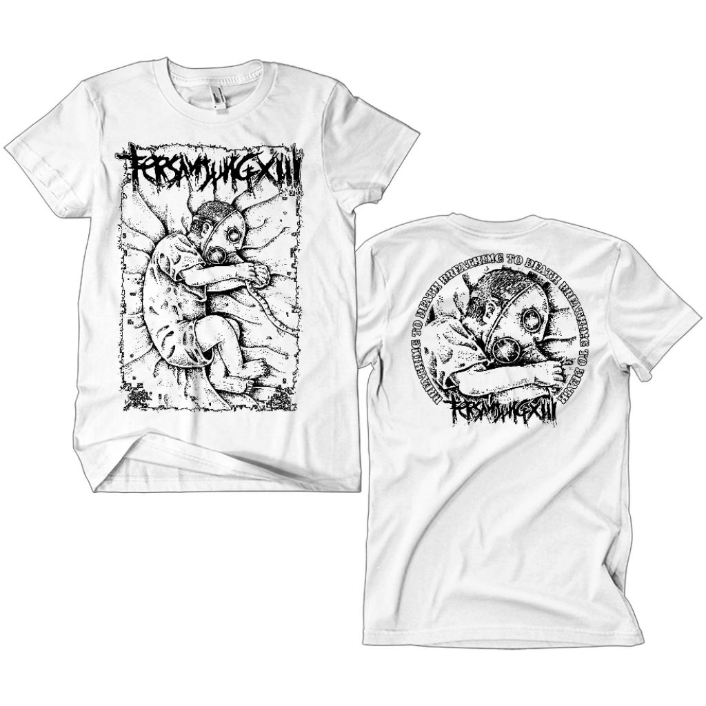 Kaos Band Punk Tersanjung 13 - Breathing To Death putih