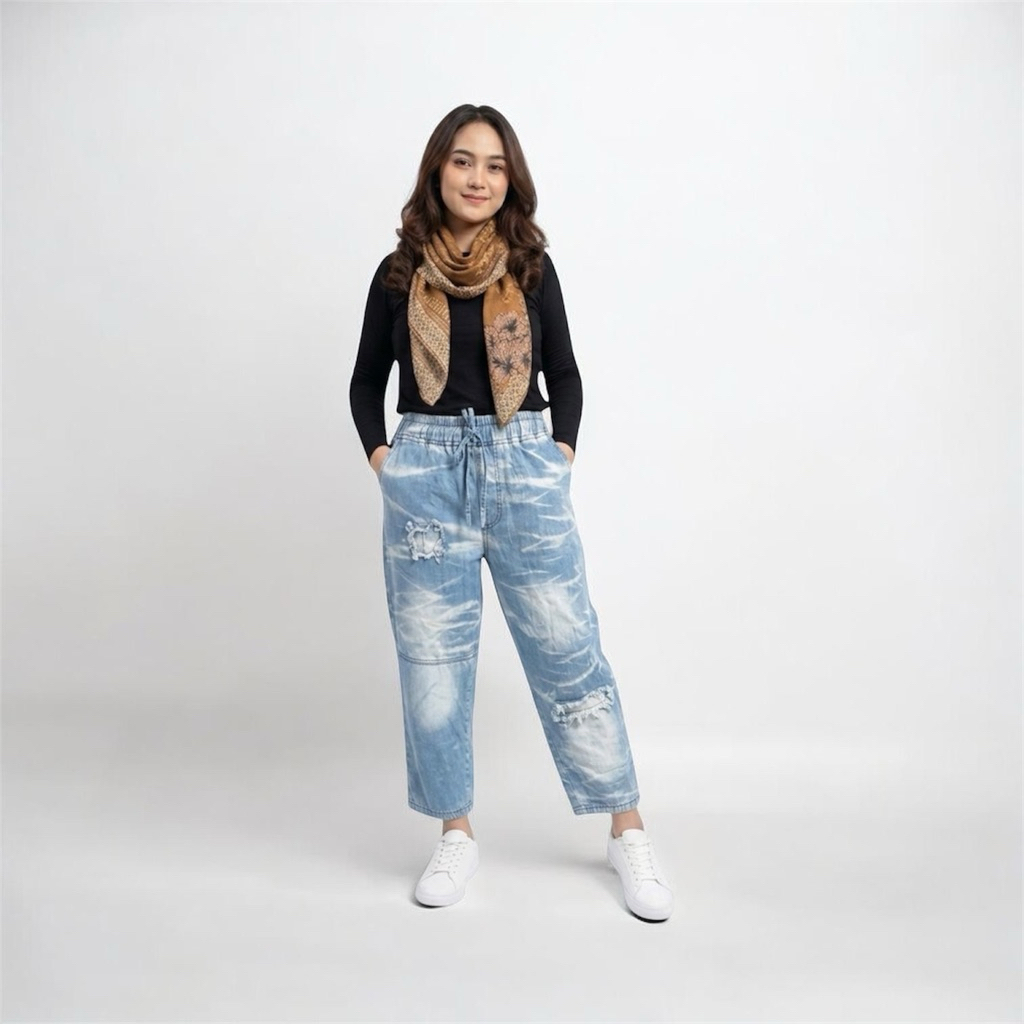 Celana Jeans Wanita Tanggung 7/9 BB 40kg-70kg Kekinian Terbaru