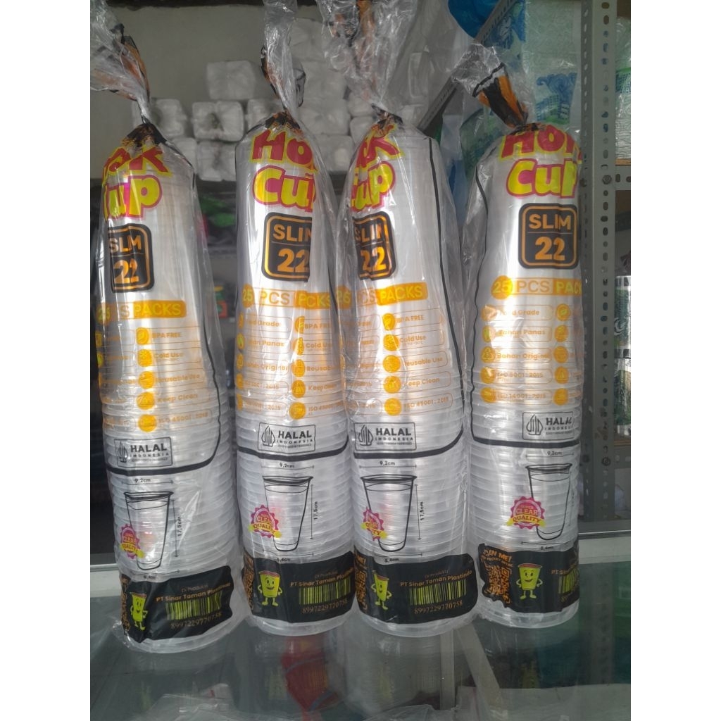 CUP 22 SLIM HOK CUP GELAS ES 22 SLIM HOK (4 pack)