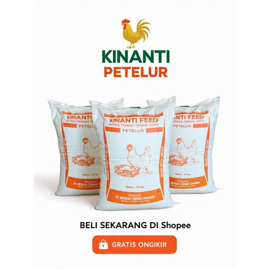 Pakan Ayam Petelur Kinanti Feed 5kg 10kg | Pakan Layer Ayam Kampung KUB Elba | Telur Stabil Hemat Pa