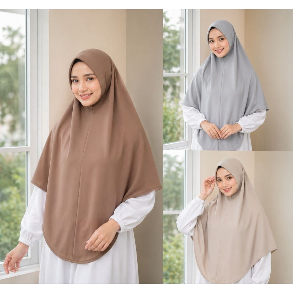 Jilbab Instan Bergo Malay Non Pet XL