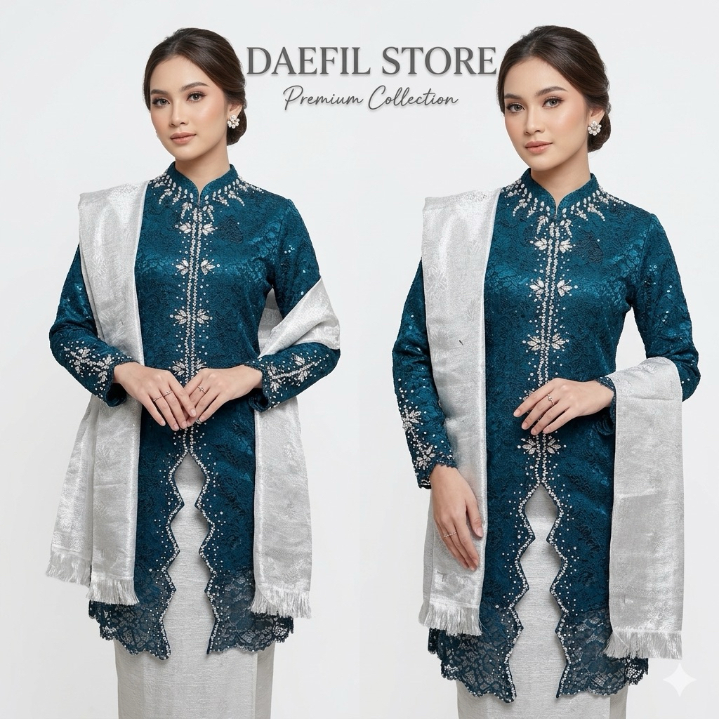 Stelan Kebaya Amira Bahan Brokat/Kebaya Zig Zag New Desain/Kebaya Lamaran Wisuda Aesthetic kekinian