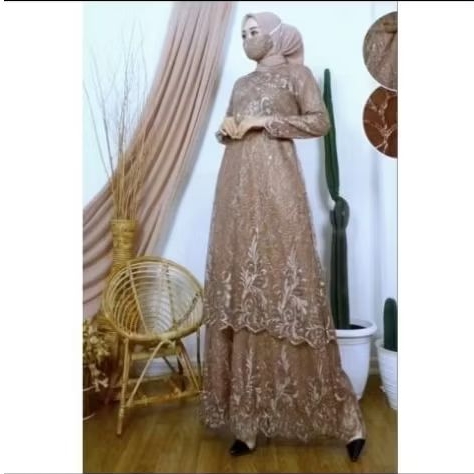 Gamis Malaysia Amira dress brukat premium| Gamis Lebaran| Baju Pesta