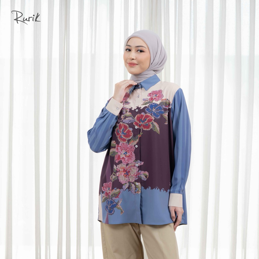 Rurik Asena Printing Shirt Kemeja Wanita Oversized