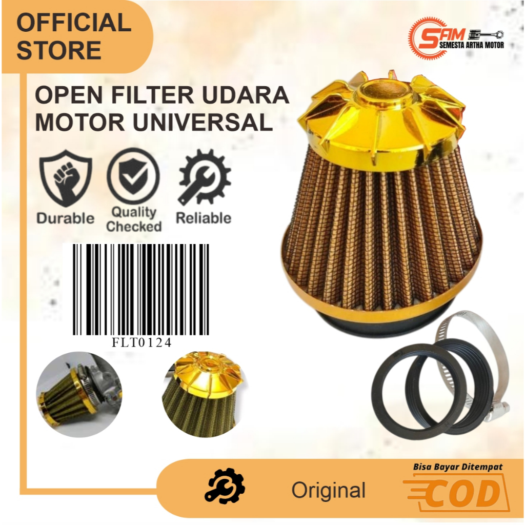 Open Filter Udara PE 24 26 28 Karburator 35mm 42mm 48mm Saringan Stainless KNN K&N Motor